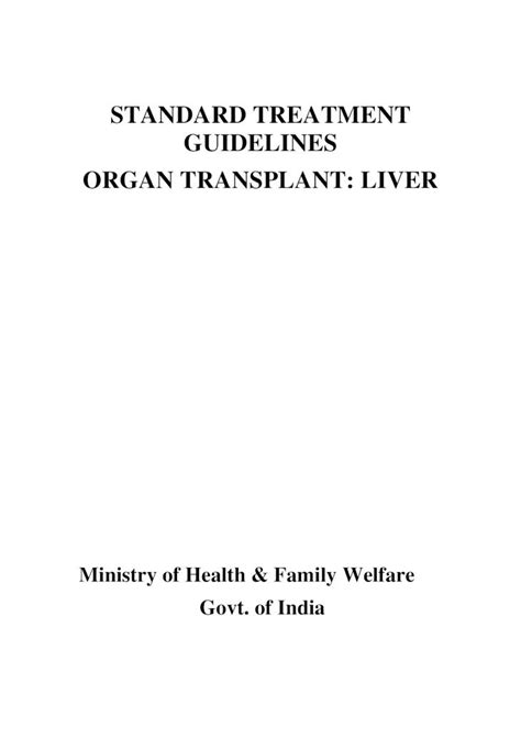 Pdf Standard Treatment Guidelines Organ Transplant Liver · Treatment