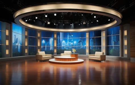 Premium Ai Image News Sets Broadcast Design International Stage Set