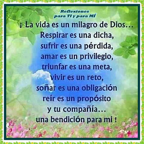 Reflexiones para TI y para MÍ La vida es un milagro de Dios