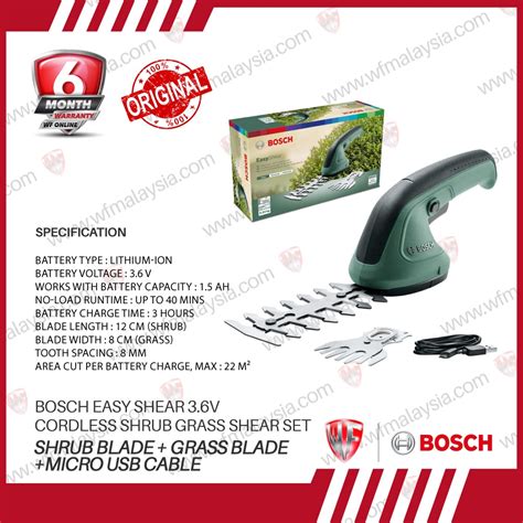 Bosch Easy Shear V Cordless Shrub Grass Shear Set Six