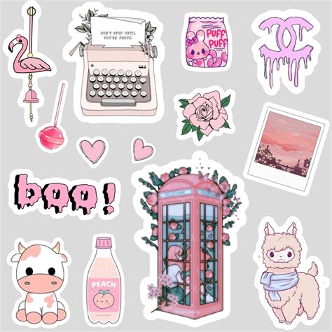 Pink Stickers Pegatinas Bonitas Pegatinas Imprimibles Pegatinas Kawaii