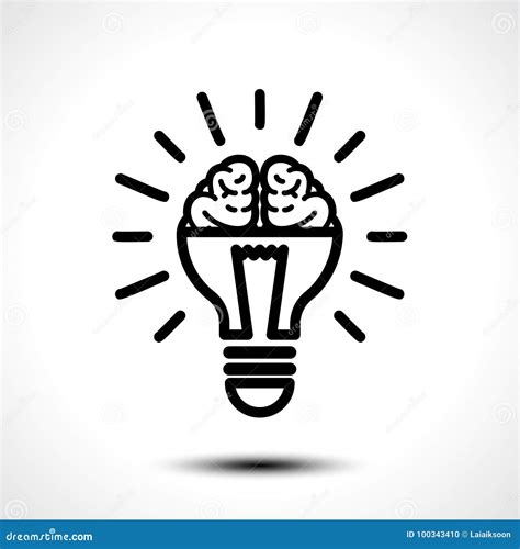 Logo With A Half Of Light Bulb And Brain Isolated On White Background