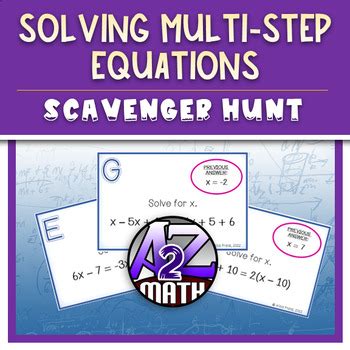 Solving Multi Step Equations With Special Cases Activity Scavenger Hunt