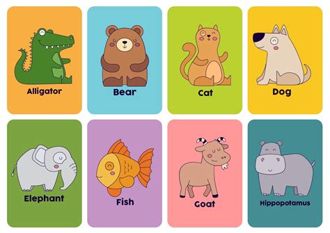 FlashCards Animais em Inglês SÓ ESCOLA