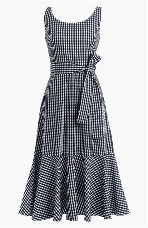 J Crew Factory J Crew Gingham Ruffle Hem Midi Dress Nordstrom