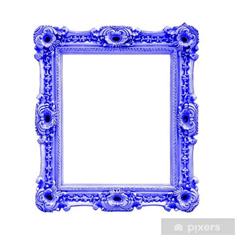 Sticker Cadre Baroque Rectangulaire Bleu Pixers Uk