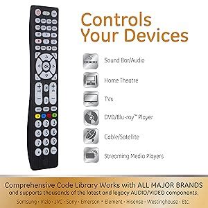 GE Backlit Universal Remote Control For Samsung Vizio LG Sony Sharp