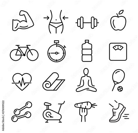 Healthy Lifestyle Icon Set Stock Vector Adobe Stock