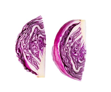 Premium Photo Slice Red Cabbage Isolated On White