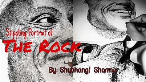 Stippling Work Pen Dot Work The Rock By Artist Shubhangi Youtube