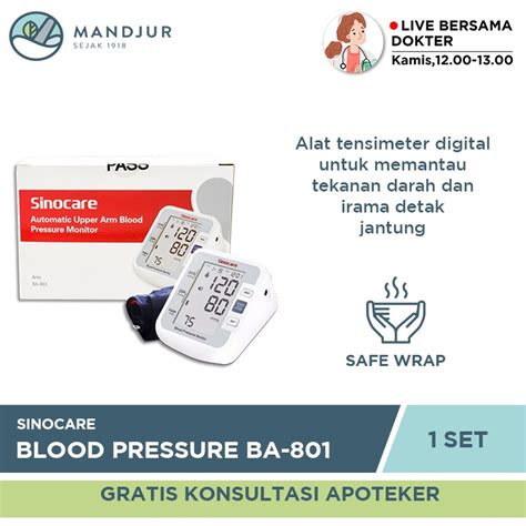 Jual Sinocare Automatic Upper Arm Blood Pressure Monitor BA 801