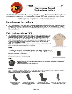 Fillable Online Hawkeyebsa The Boy Scout Uniform Hawkeyebsa Fax Email