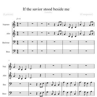 If The Savior Stood Beside Me Free Sheet Music By Music By Sally Deford