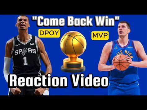 Reaction Video Victor Wembanyama Come Back WIn Over NIkola Jokic San