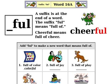 Suffix Ful Diagram Quizlet