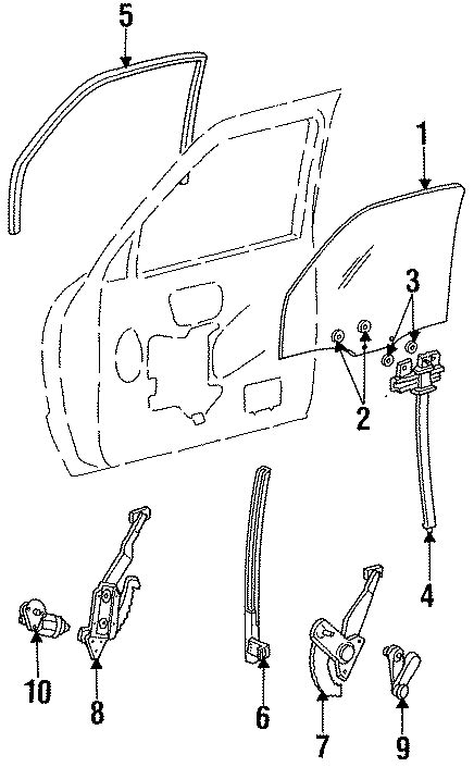 Ford Ranger Window Regulator Guide Front Lower XL5Z1023288AA Mid