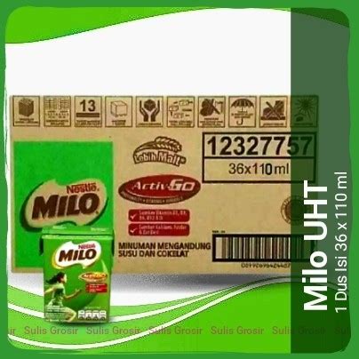 Jual Susu Milo Kotak Coklat ACTIVE GO UHT 110 Ml 1 Dus Isi 36 Kotak