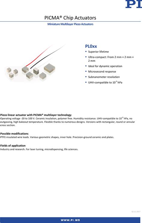 Physik Instrumente PL0xx Datasheet