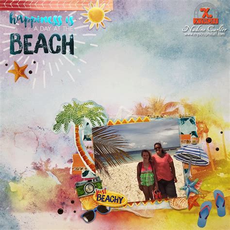 Nadine Carlier A Day At The Beach Scrapbook Layout With Paper House Productions And Xyron