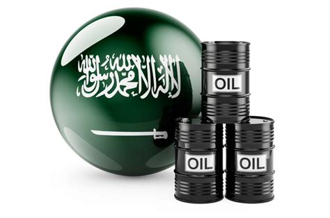 Premium Photo | Oil barrels with saudi arabian flag oil production or ...