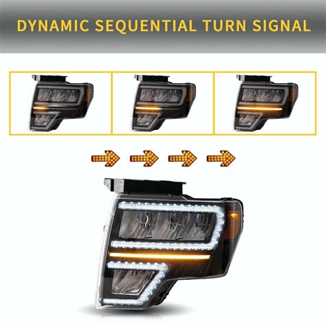 Vland Full Led Headlights For 2009 2014 Ford F150 Raptor Projector Drl