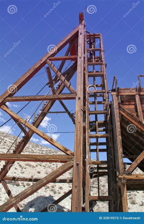 Gold And Silver Mine Shaft Head Frame Stock Image Image Of Historical