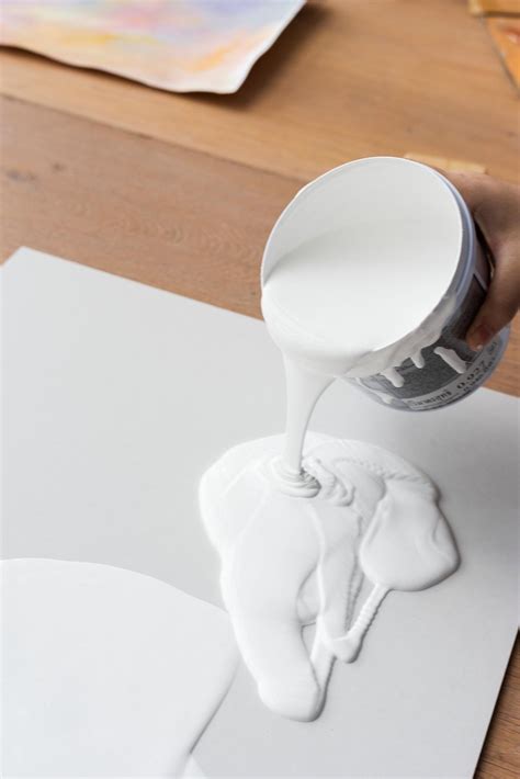 Artist Pouring White Acrylic Paint Premium Photo Rawpixel