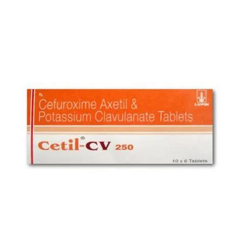 Cetil Cv 250 at ₹ 548/stripe | Zocef Cefuroxime Axetil 500mg in New ...