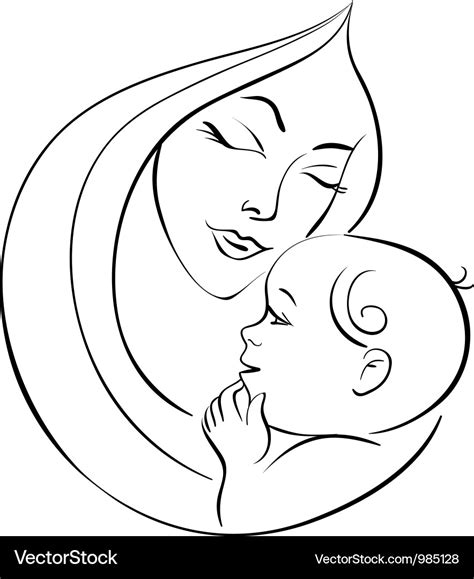 Mother And Baby Royalty Free Vector Image Vectorstock