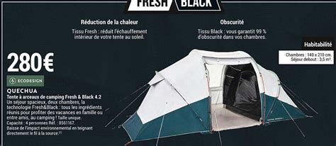 Promo Tente Arceaux De Camping Fresh Black Quechua Chez