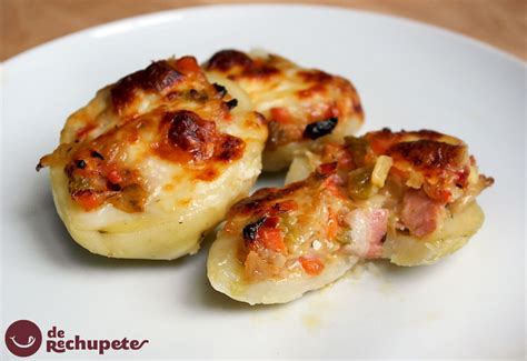 Patatas Rellenas De Verduras Y Bacon Al Horno