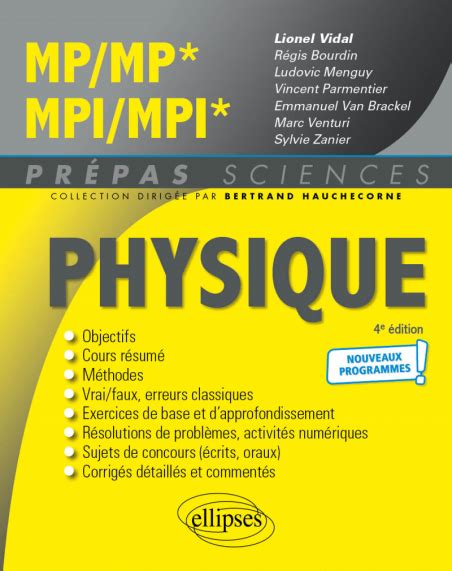 Physique MP MP MPI MPI Programme 2022 4e édition