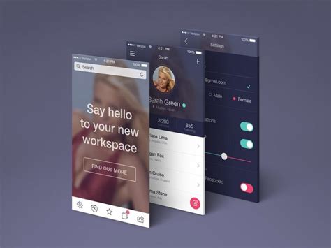 Free App Screens Perspective Mockup Mockuptree