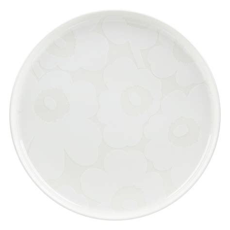 Marimekko Oiva Unikko Plate 25 Cm Off White White Finnish