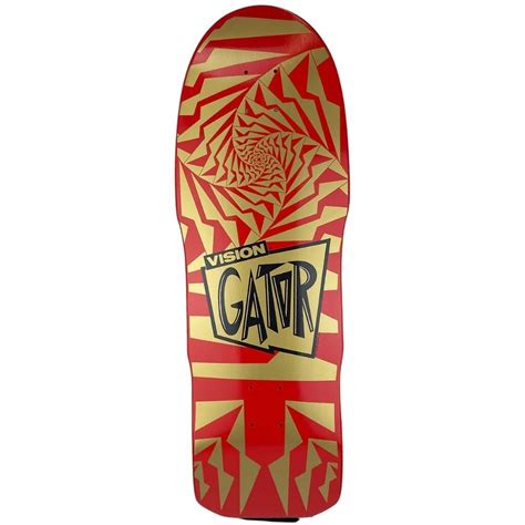 Vision Gator Ii Reissue Modern Concave Gold Red Skateboard Deck
