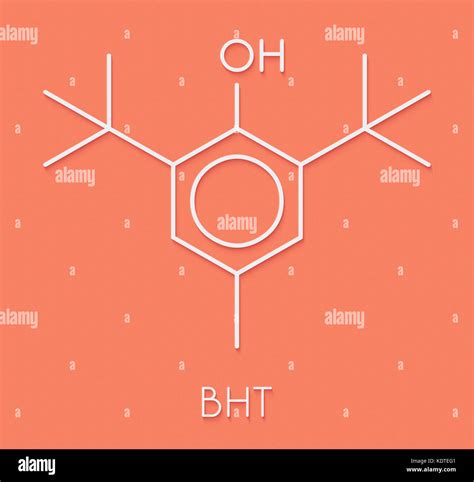 Butylated Hydroxytoluene Bht Antioxidant Molecule Skeletal Formula