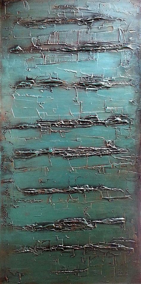 Large Abstract Painting on Canvas Teal Painting Teal Home Decor Original Textured Painting on ...