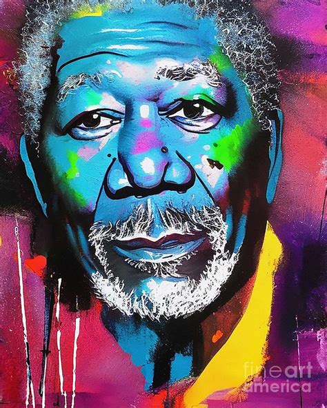 Morgan Freeman Abstract Art Mixed Media By Lisa Von Fine Art America