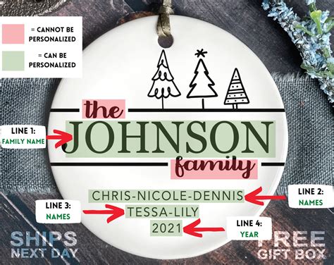 Personalized Family Christmas Ornament Custom Family - Etsy