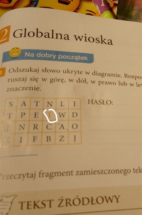 polecenie Odszukaj słowo ukryte w diagramie Rozpocznij od zaznaczonej