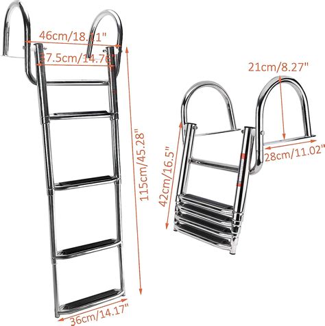 Buy Yaemarine Stainless Steel In Board 4 Steps Extra Wide 14 6