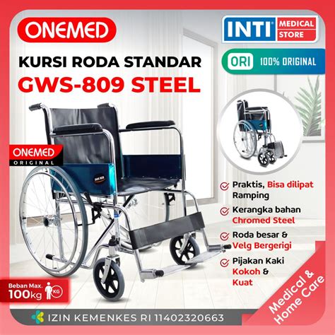 Jual Onemed Kursi Roda Standar Rumah Sakit Gws Chromed Steel