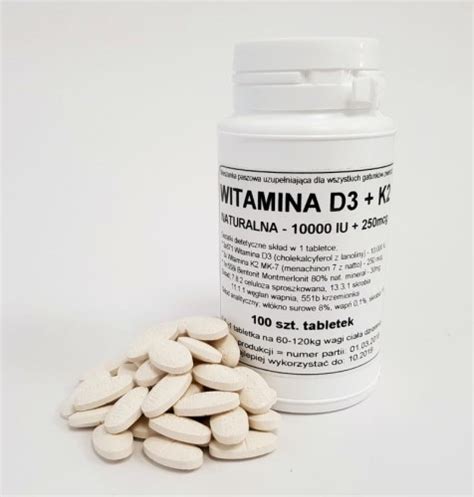 Witamina D3 K2 Mk 7 10 000 Iu 250mcg 100szt Podkowa