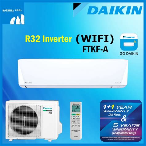 Daikin Aircond R32 Inverter Wifi Ftkf A B 1hp 1 5hp Air Conditioner