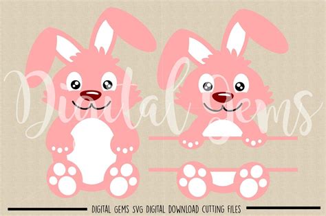 Easter Bunny Rabbit Split Rabbit Svg Dxf Eps Png Files By