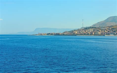 Premium Photo | Messina strait from ferry sicily italy