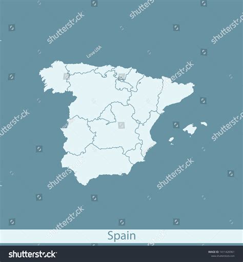 Illustration Vector Map Of Spain Royalty Free Stock Vector 1411426961