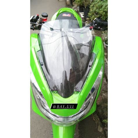 Jual Cod Windshield Visor Pcx Cbu Led Ukuran Standar Tanpa Lubang