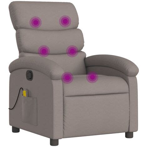 Fauteuil De Massage Inclinable Taupe Tissu