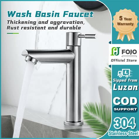 Fojo Faucet Stainless Steel Lavatory Heavy Duty Faucet Tall Basin